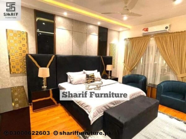 Black Poshish Double Bed Set # SF2